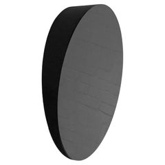 Orbis Round Black Tilted Minimalist Frameless Mirror, XL