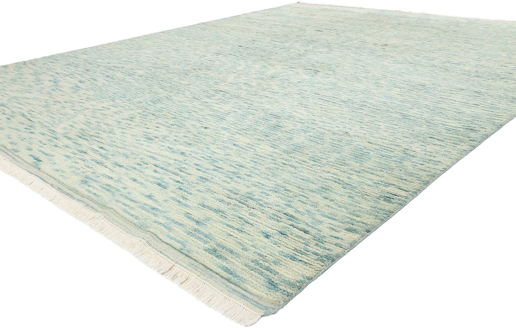31296 Organic Modern Biophilic Moroccan Rug, 09'03 x 12'00. Indian Moroccan rugs artfully blend tribal patterns, geometric shapes, and captivating motifs that epitomize Moroccan rug craftsmanship. Handcrafted in India, these Moroccan-style rugs are