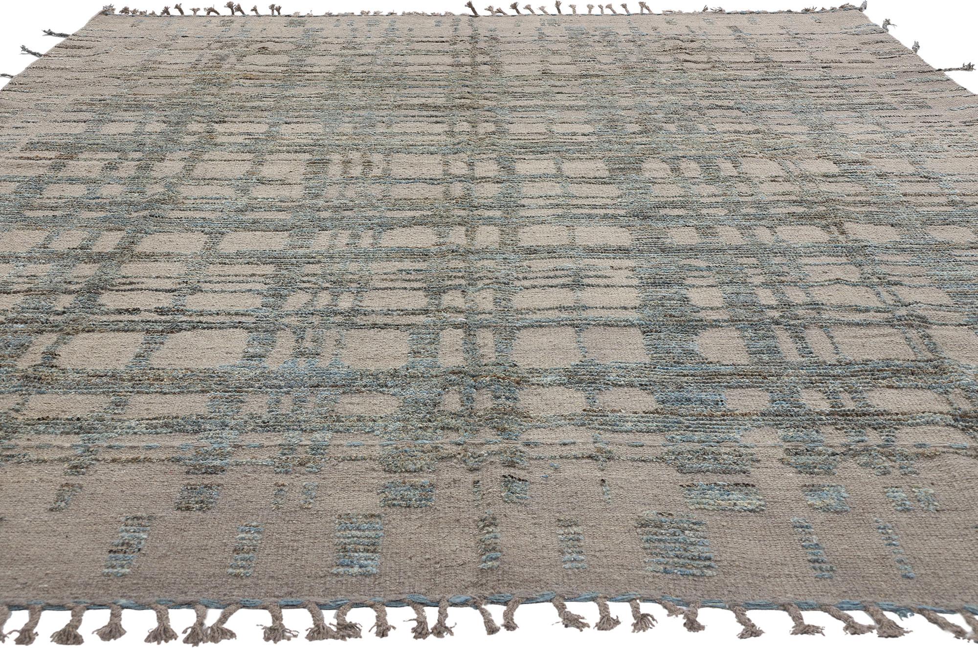 Organico moderno New Organic Modern Brutalist Moroccan Textured Carpet with Transitional Style (Tappeto organico moderno e brutalista in stile marocchino) in vendita