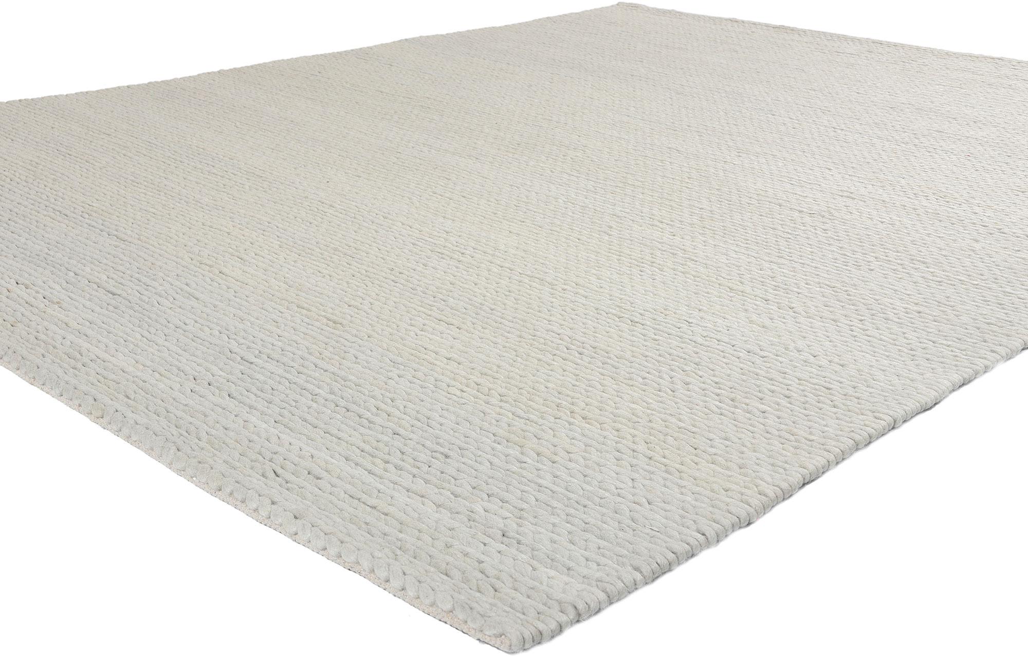 31020 New Organic Modern Minimalist Rug, 07'11 x 10'01. Presenting an exquisite handwoven Organic Modern Minimalist rug that exudes understated elegance and timeless sophistication. The rug's design is a harmonious blend of simplicity and subtle