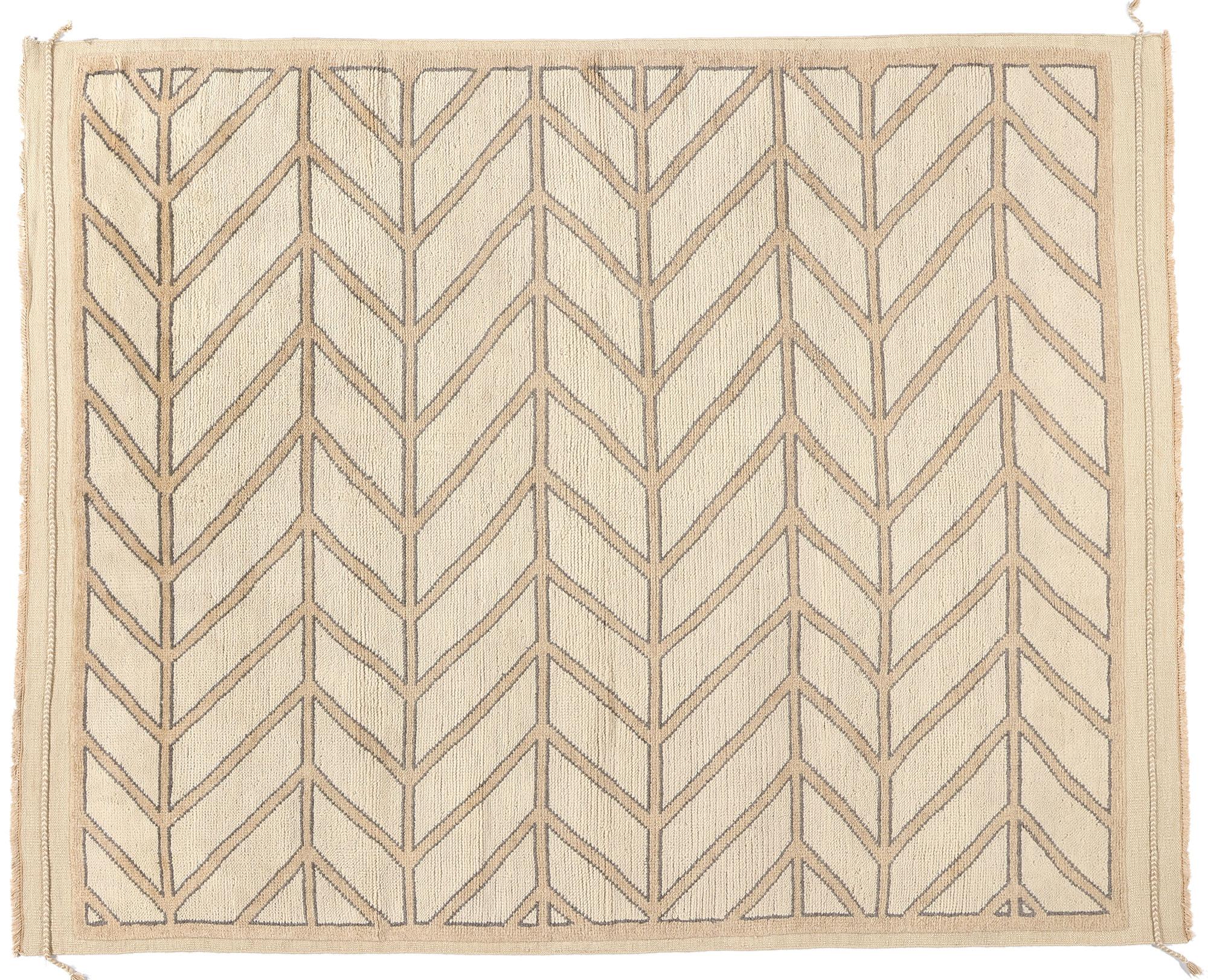 Neuer organischer moderner marokkanischer Wüsten-Teppich mit Fischgrätenmuster, 08'01 x 10'01 im Angebot 2