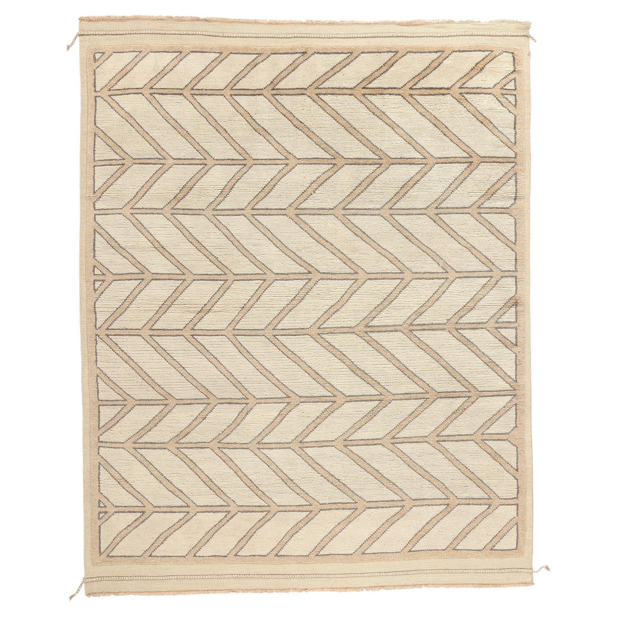 Nouveau tapis marocain organique du désert à chevrons, 08'01 x 10'01