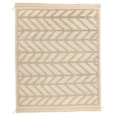 New Organic Modern Desert Herringbone Moroccan Rug, 08'01 x 10'01