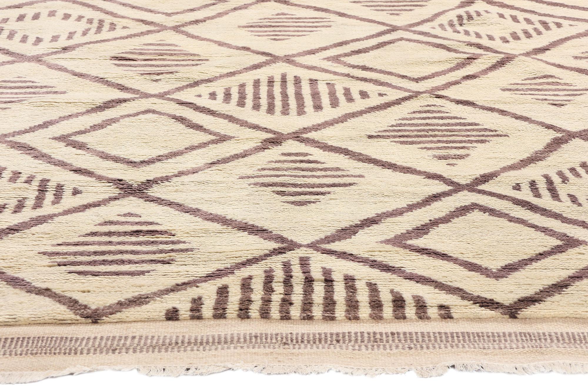 Indien New Organic Modern Desert Lattice Moroccan Carpet with Contemporary Style (tapis marocain en treillis du désert au style contemporain)