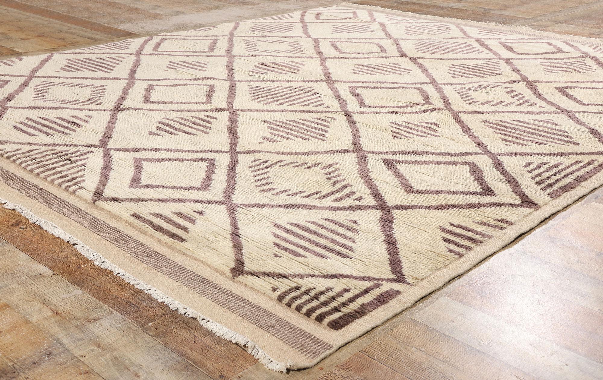 XXIe siècle et contemporain New Organic Modern Desert Lattice Moroccan Carpet with Contemporary Style (tapis marocain en treillis du désert au style contemporain)