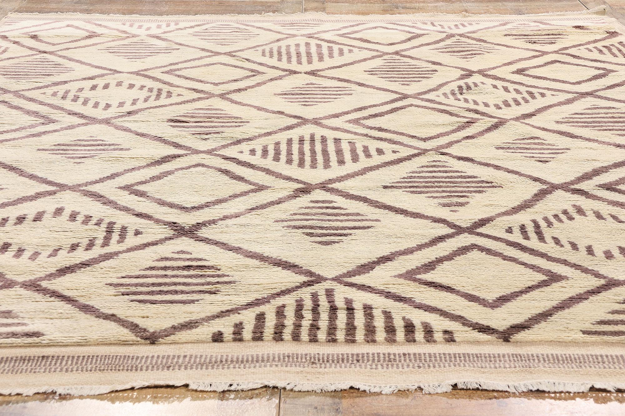 Laine New Organic Modern Desert Lattice Moroccan Carpet with Contemporary Style (tapis marocain en treillis du désert au style contemporain)