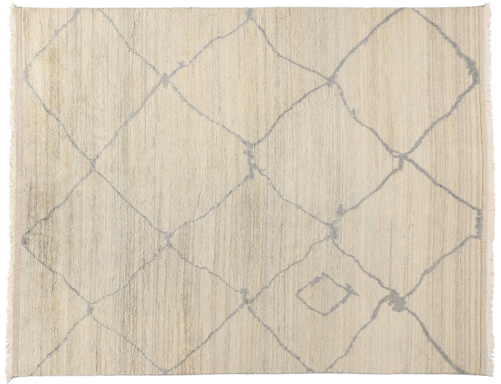 New Organic Modern Desert Mist Moroccan Rug For Sale 2