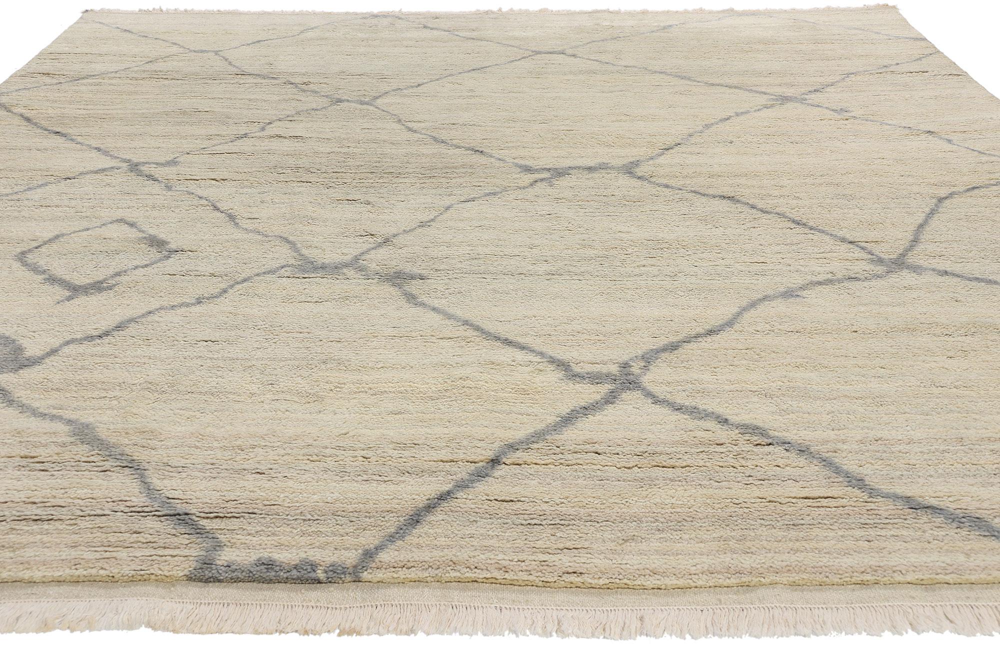 Bohemian New Organic Modern Desert Mist Moroccan Rug For Sale