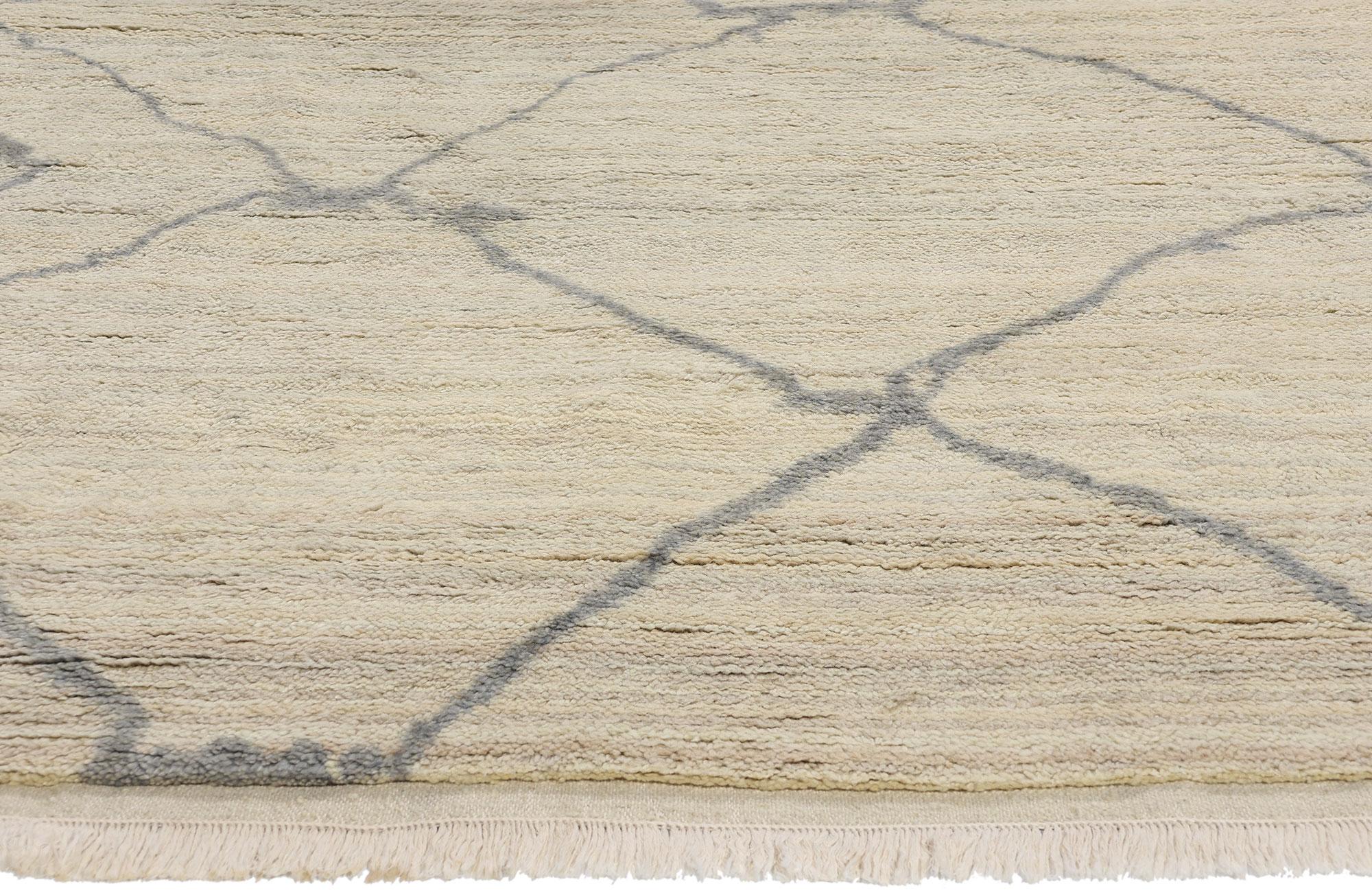 Indian New Organic Modern Desert Mist Moroccan Rug For Sale
