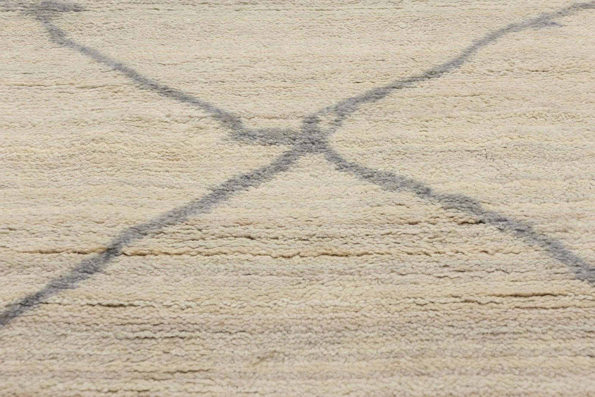 Hand-Knotted New Organic Modern Desert Mist Moroccan Rug For Sale