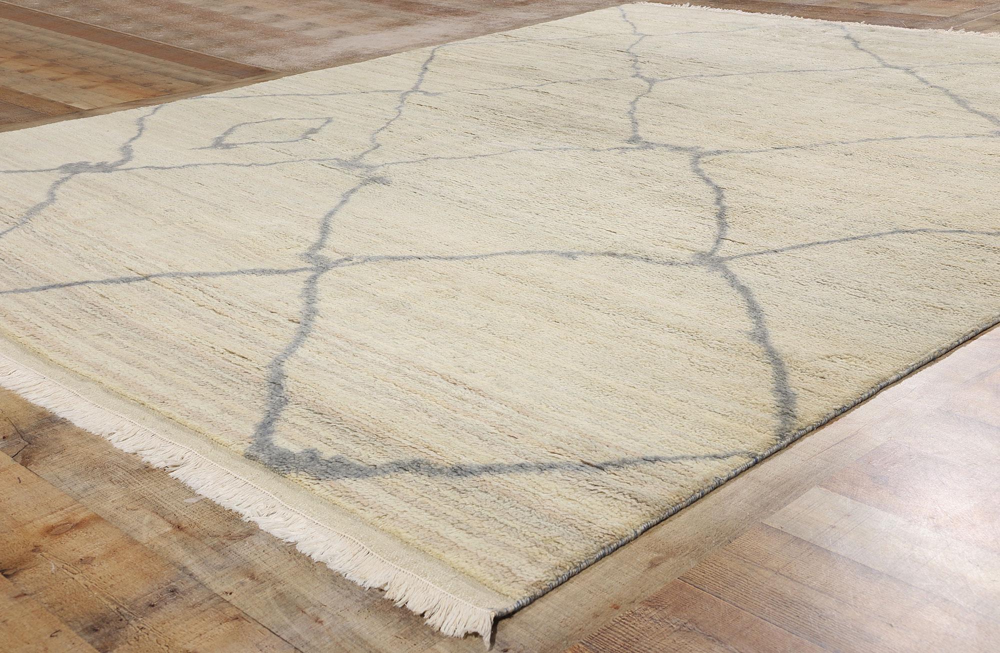 Contemporary New Organic Modern Desert Mist Moroccan Rug For Sale