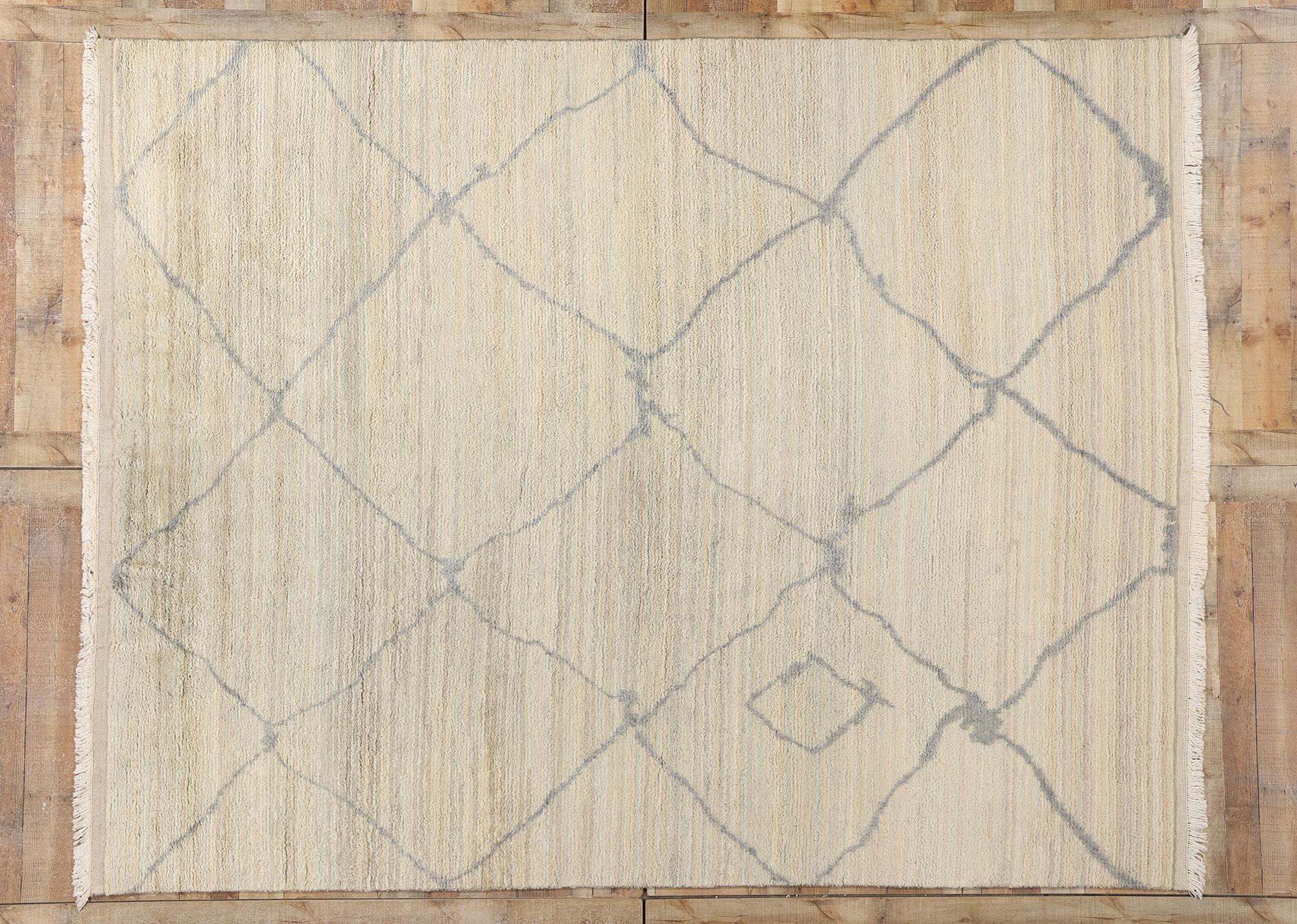 New Organic Modern Desert Mist Moroccan Rug For Sale 1