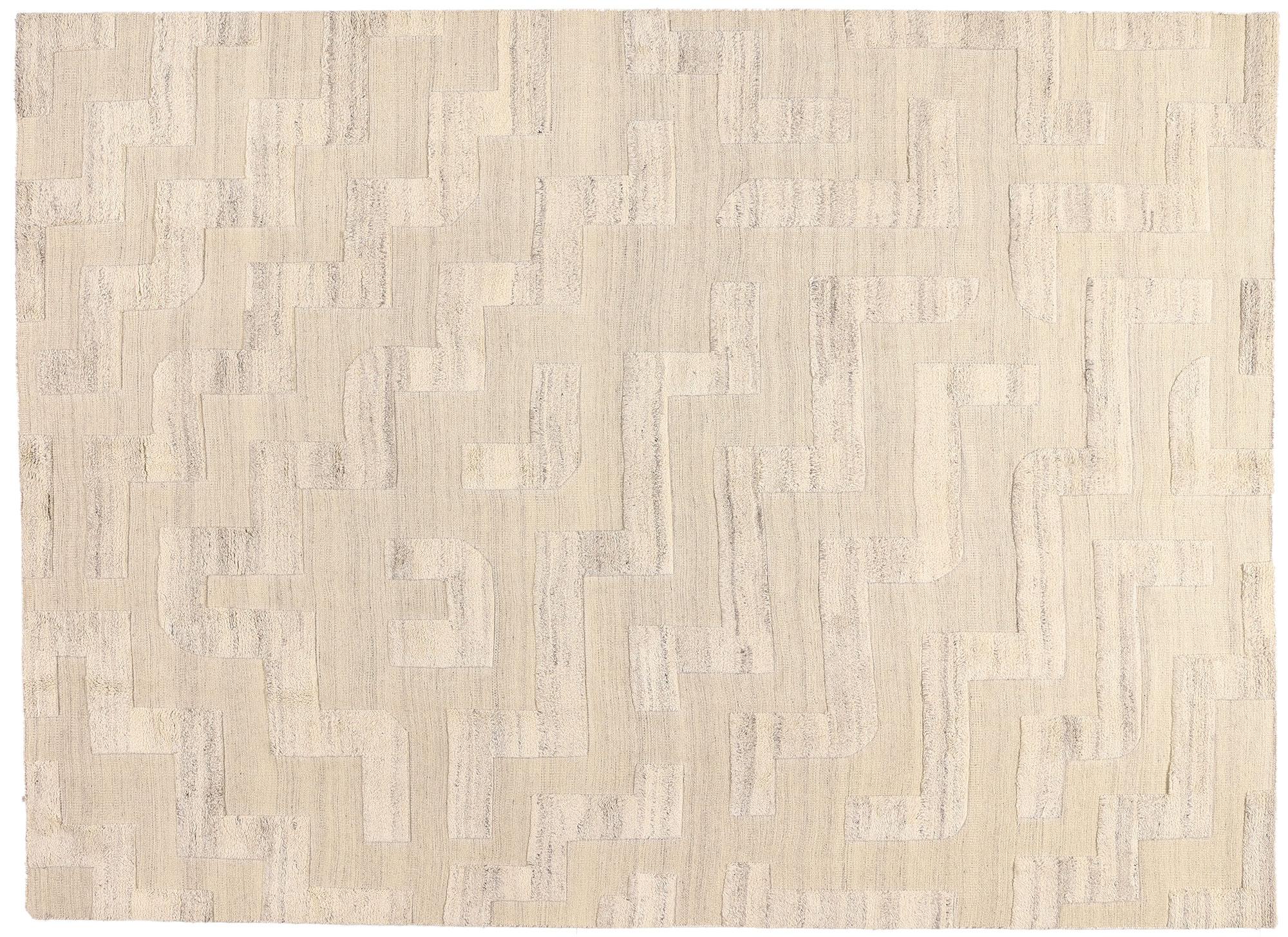 New Organic Modern High-Low Carpet with Minimalist Style For Sale 8