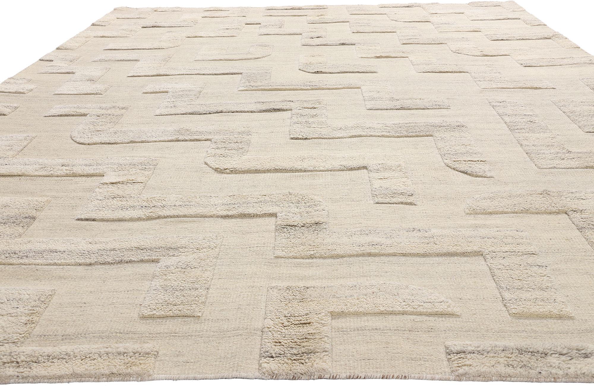Aesthetic Movement New Organic Modern High-Low Carpet with Minimalist Style For Sale