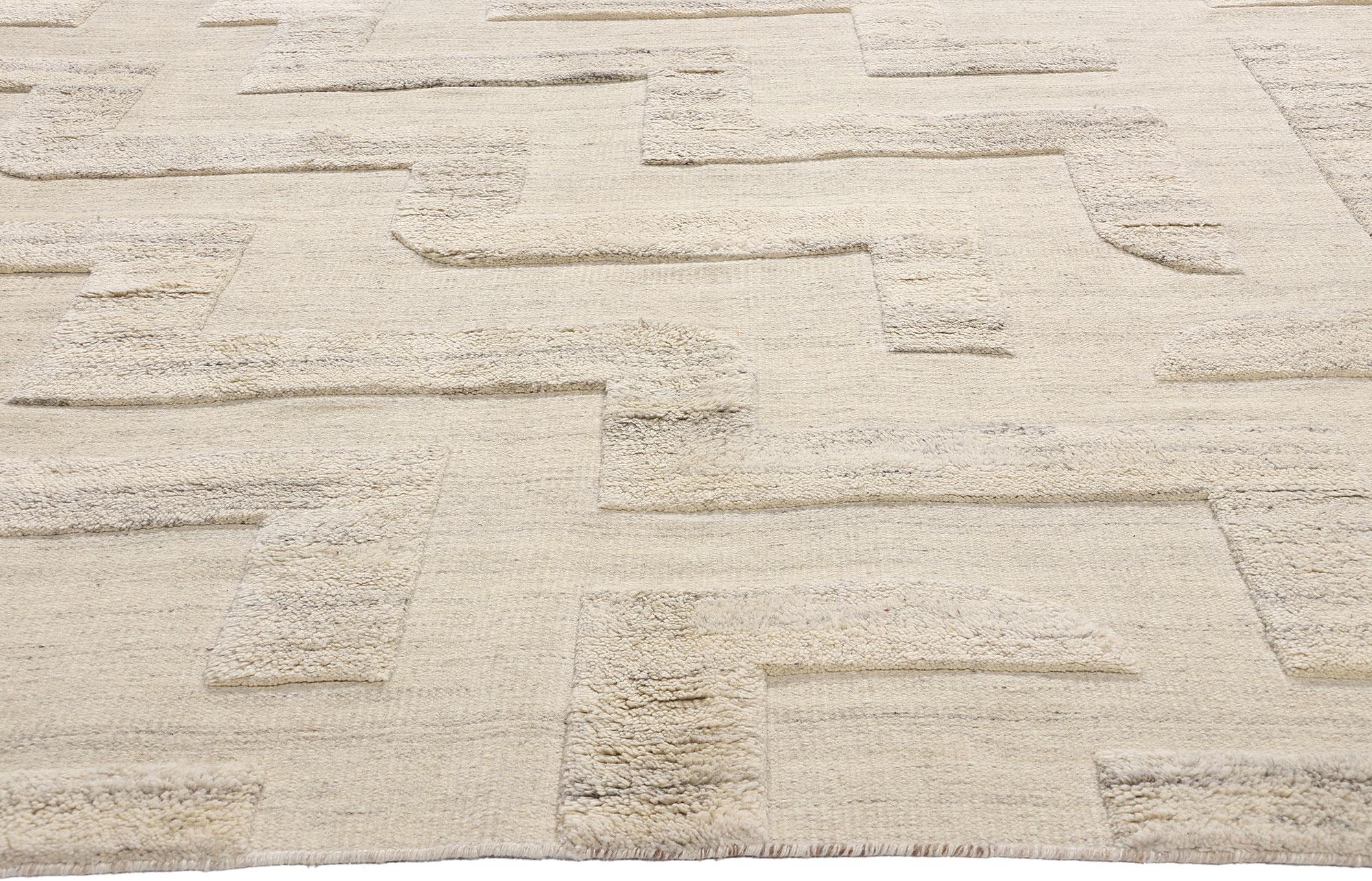 Indian New Organic Modern High-Low Carpet with Minimalist Style For Sale