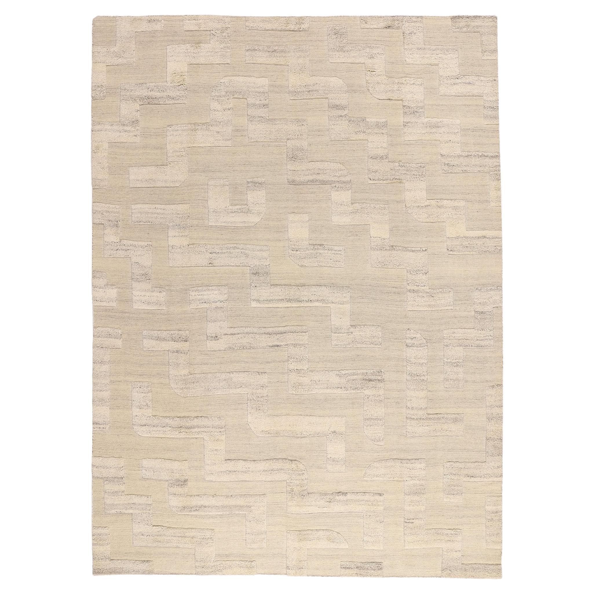 Nuovo tappeto organico moderno ad alta altezza con stile minimalista