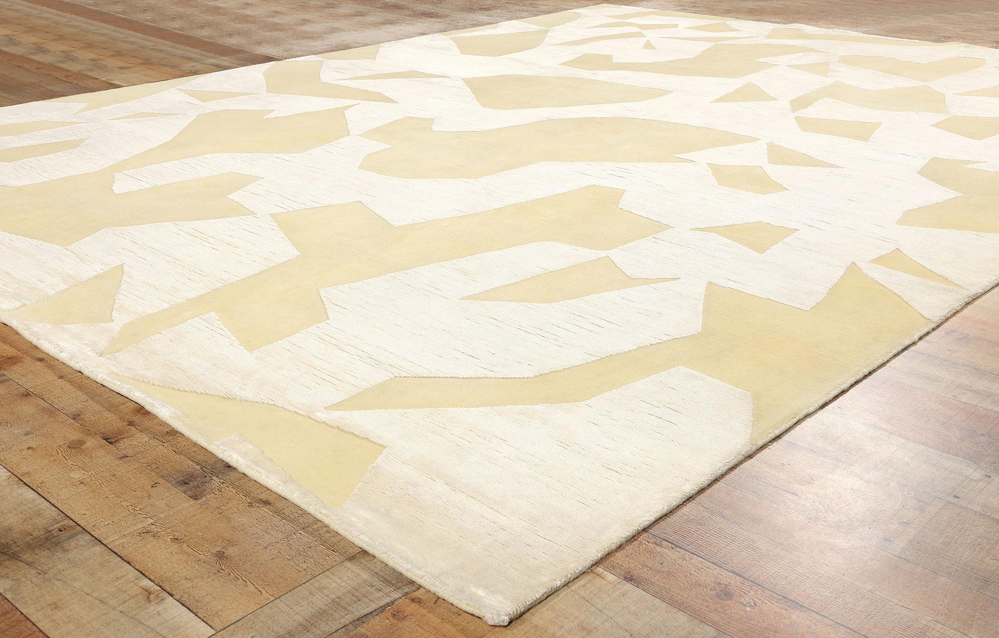New Organic Modern High-Low Wool & Silk Rug For Sale 1