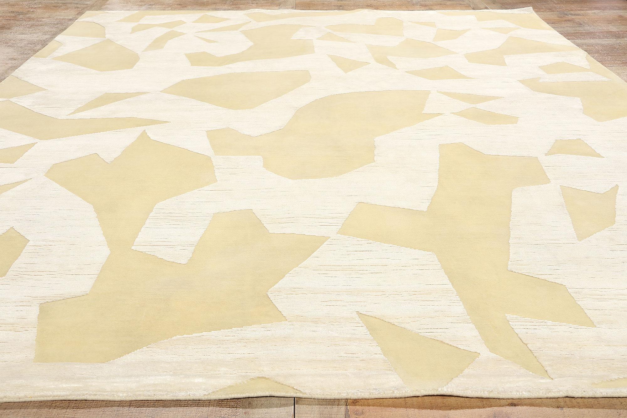 New Organic Modern High-Low Wool & Silk Rug For Sale 2