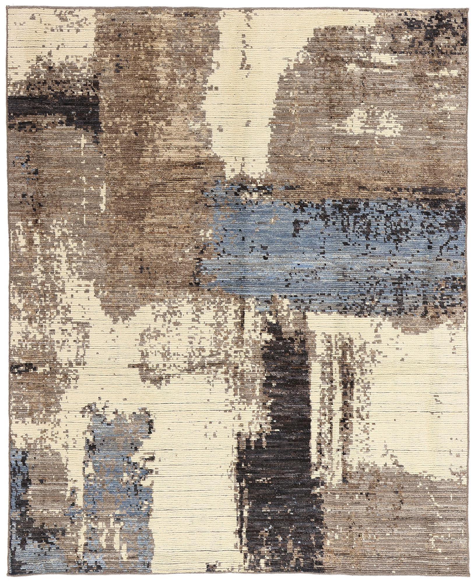 New Organic Modern Moroccan Carpet with Transitional Style