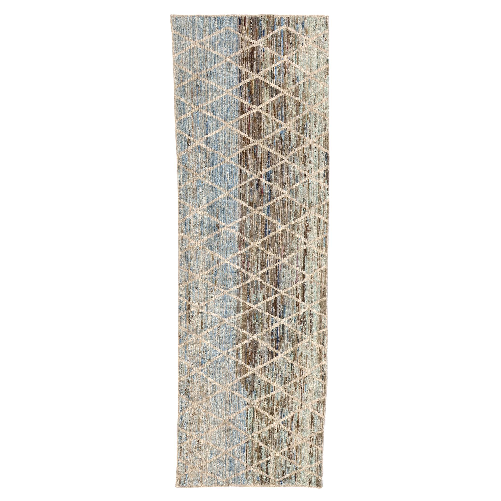 New Organic Modern Moroccan Carpet with Transitional Style