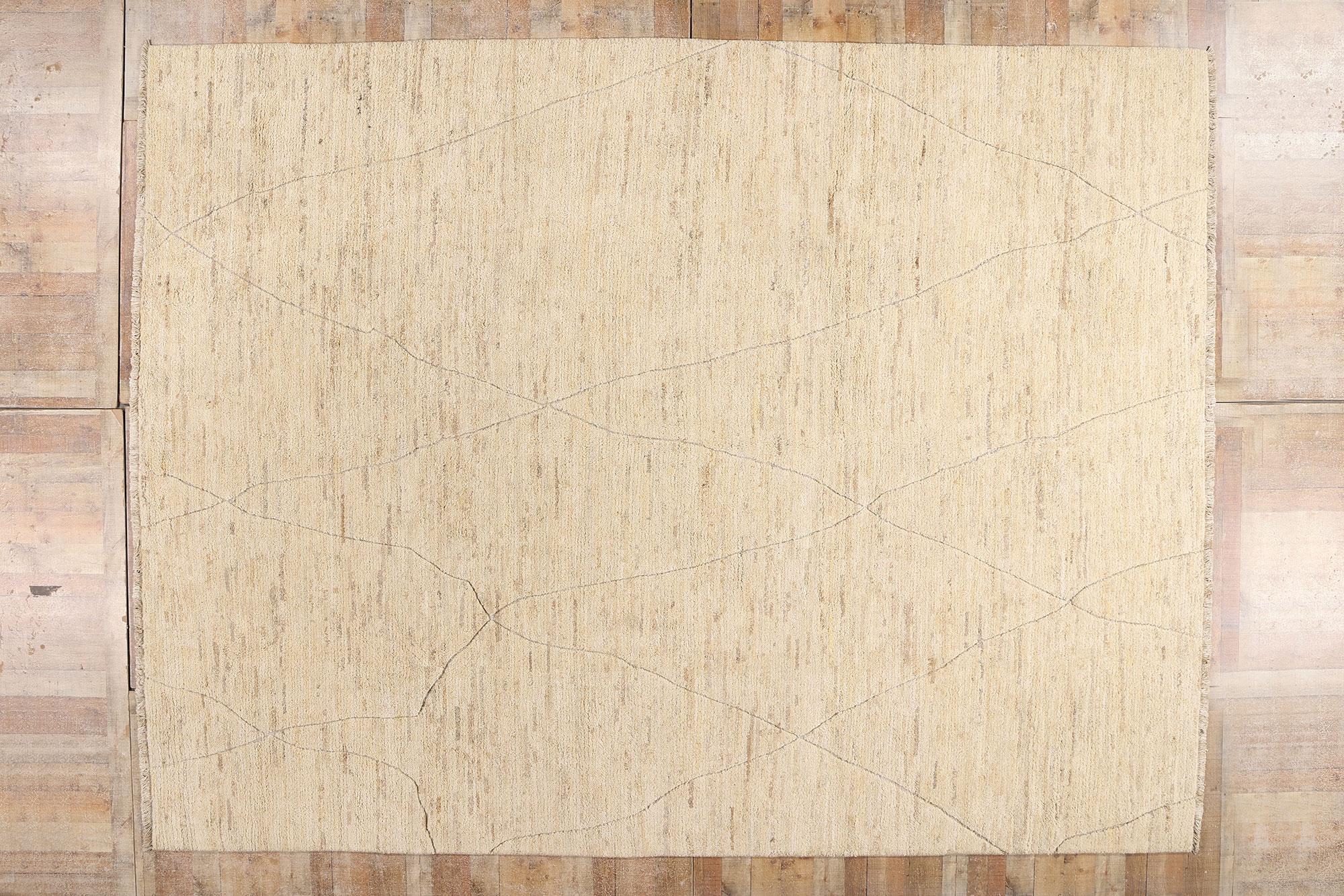 New Organic Modern Moroccan Textured Carpet with Minimalist Style For Sale 2