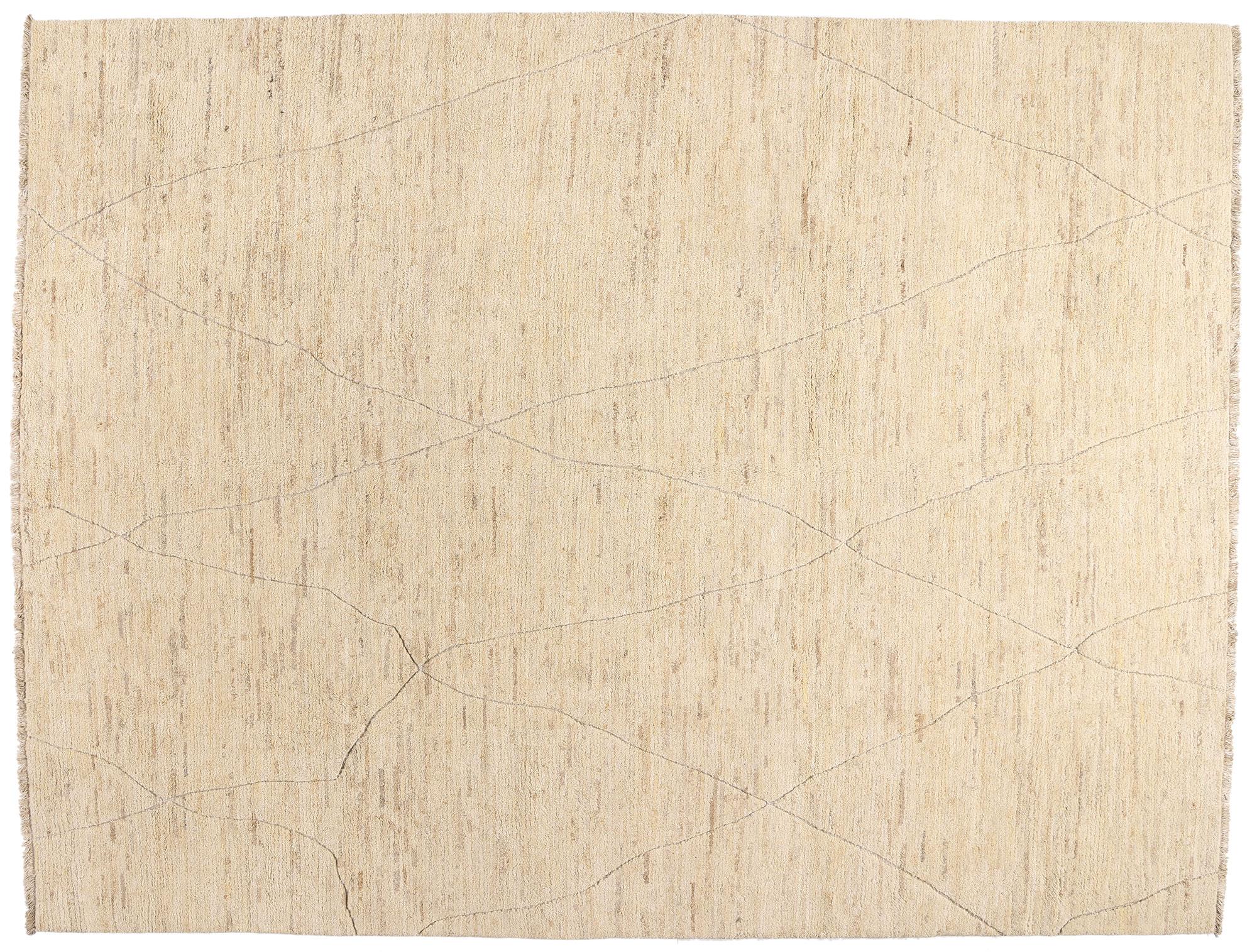 New Organic Modern Moroccan Textured Carpet with Minimalist Style For Sale 3
