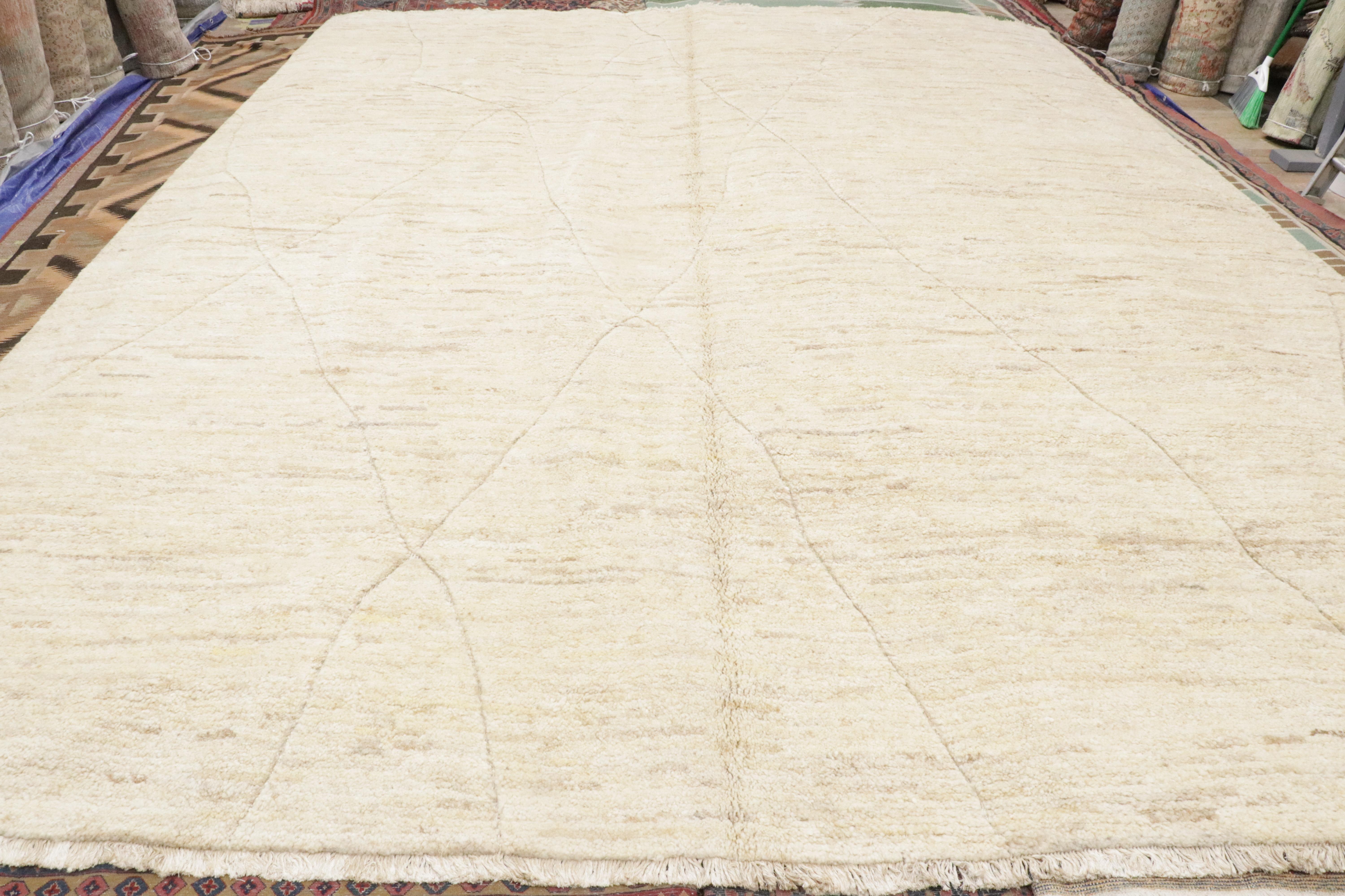 New Organic Modern Moroccan Textured Carpet with Minimalist Style For Sale 5