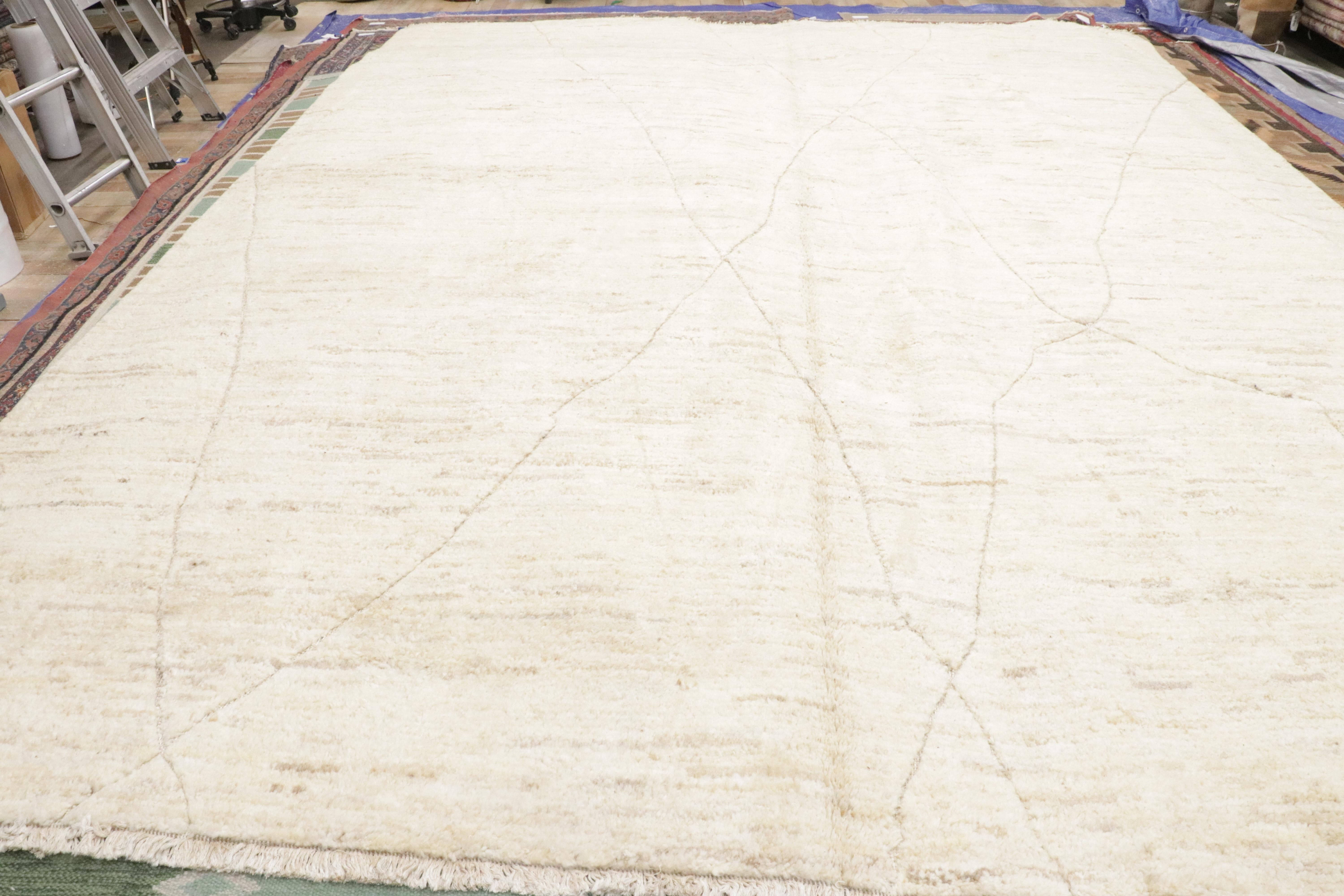 New Organic Modern Moroccan Textured Carpet with Minimalist Style For Sale 8