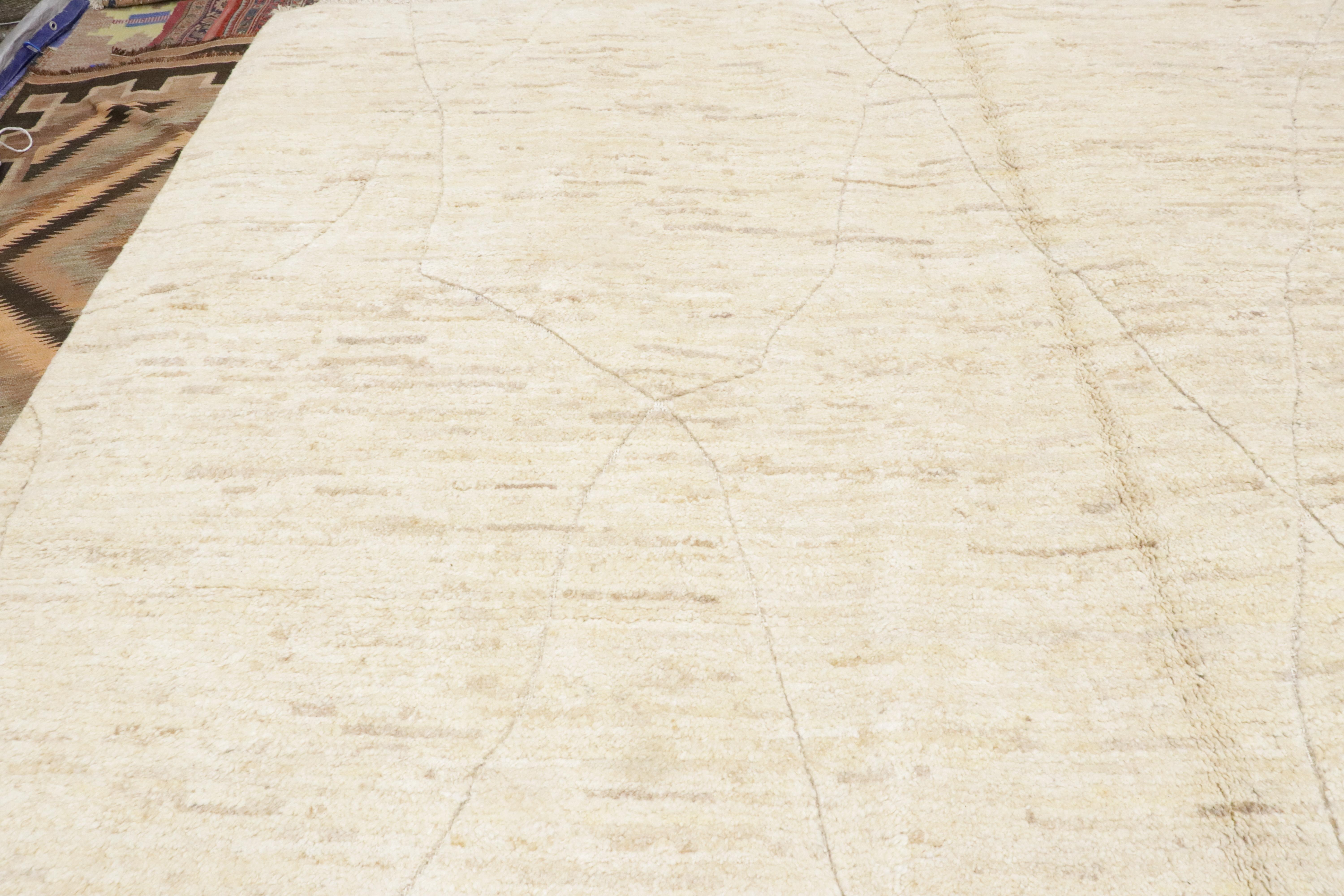 New Organic Modern Moroccan Textured Carpet with Minimalist Style For Sale 9