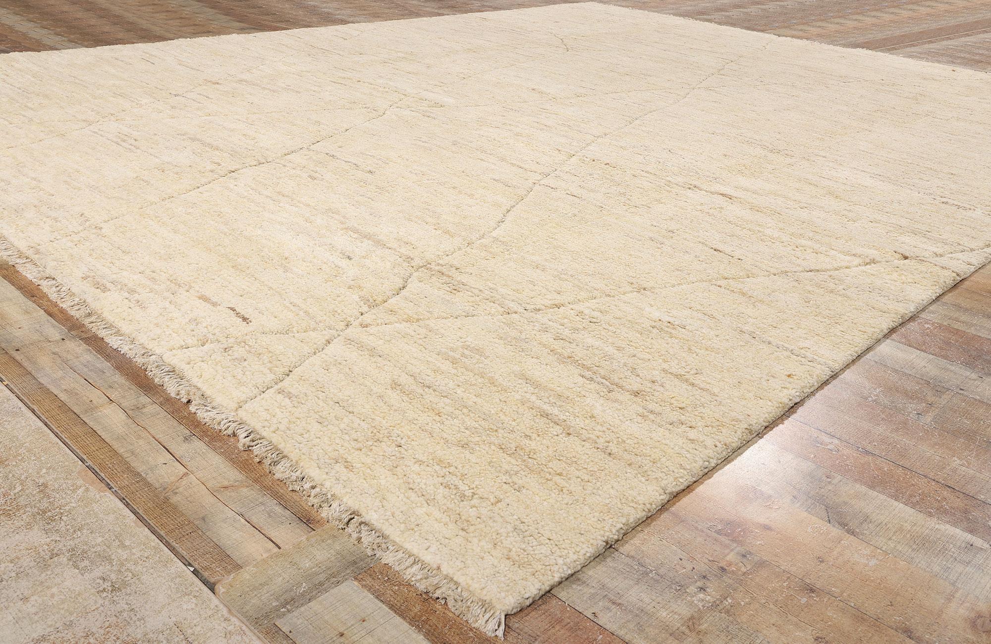 Aesthetic Movement New Organic Modern Moroccan Textured Carpet with Minimalist Style For Sale