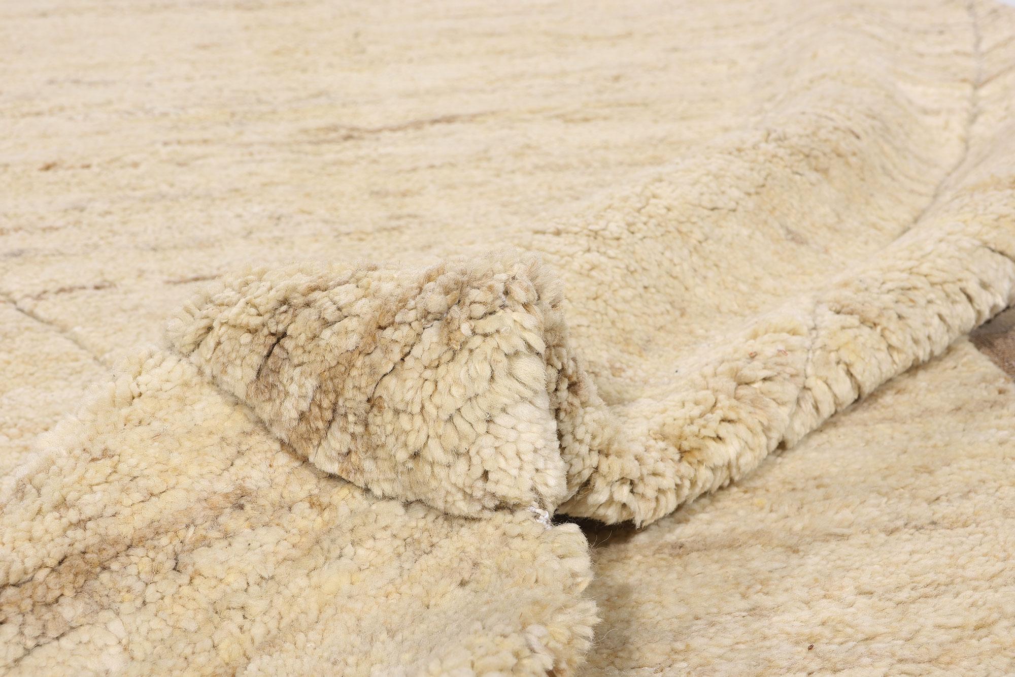 Indian New Organic Modern Moroccan Textured Carpet with Minimalist Style For Sale