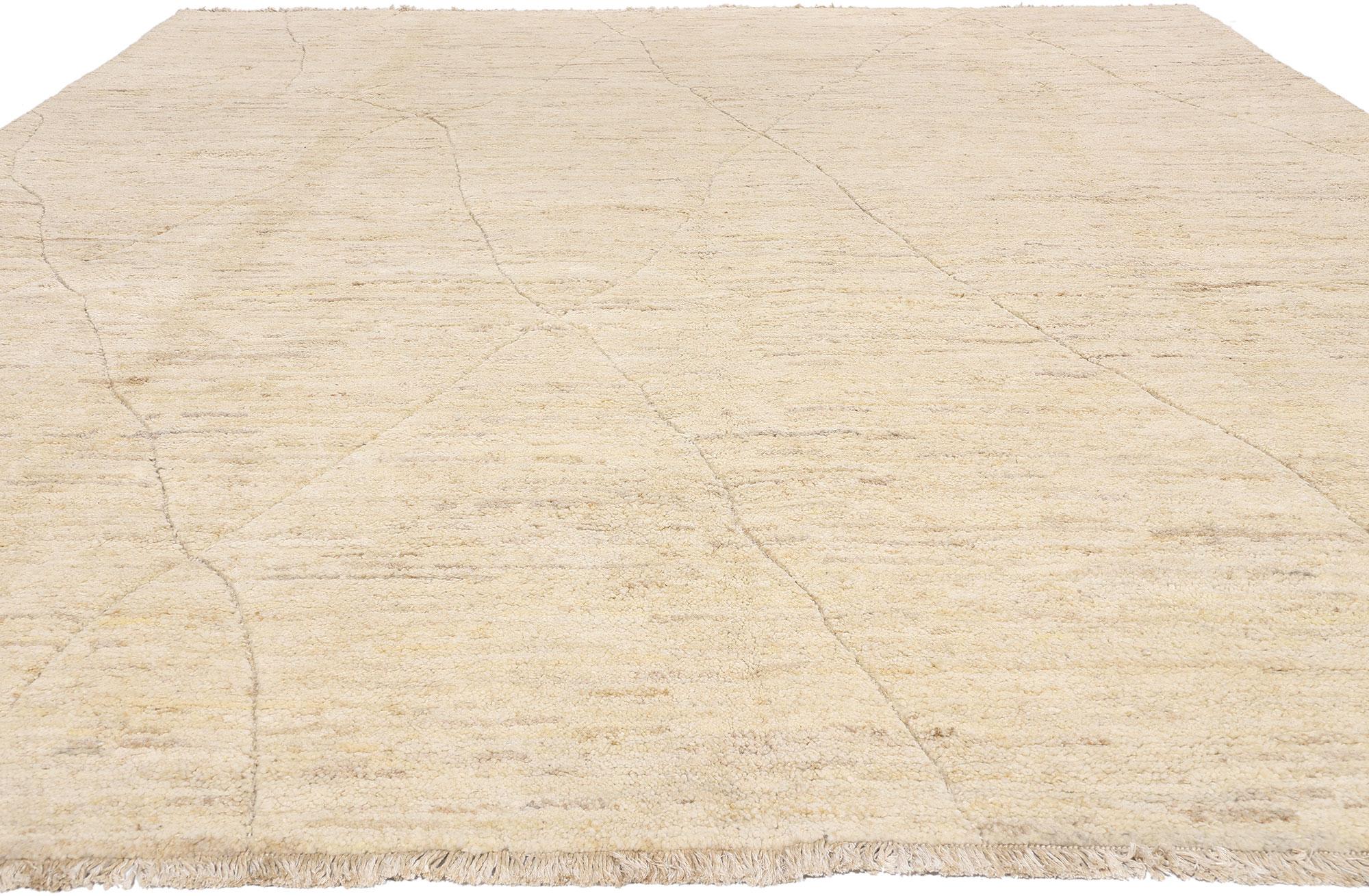 New Organic Modern Moroccan Textured Carpet with Minimalist Style In New Condition For Sale In Dallas, TX