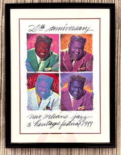 New Orleans 1989 Jazz Festival 20th Anniversary Fats Domino Original Poster