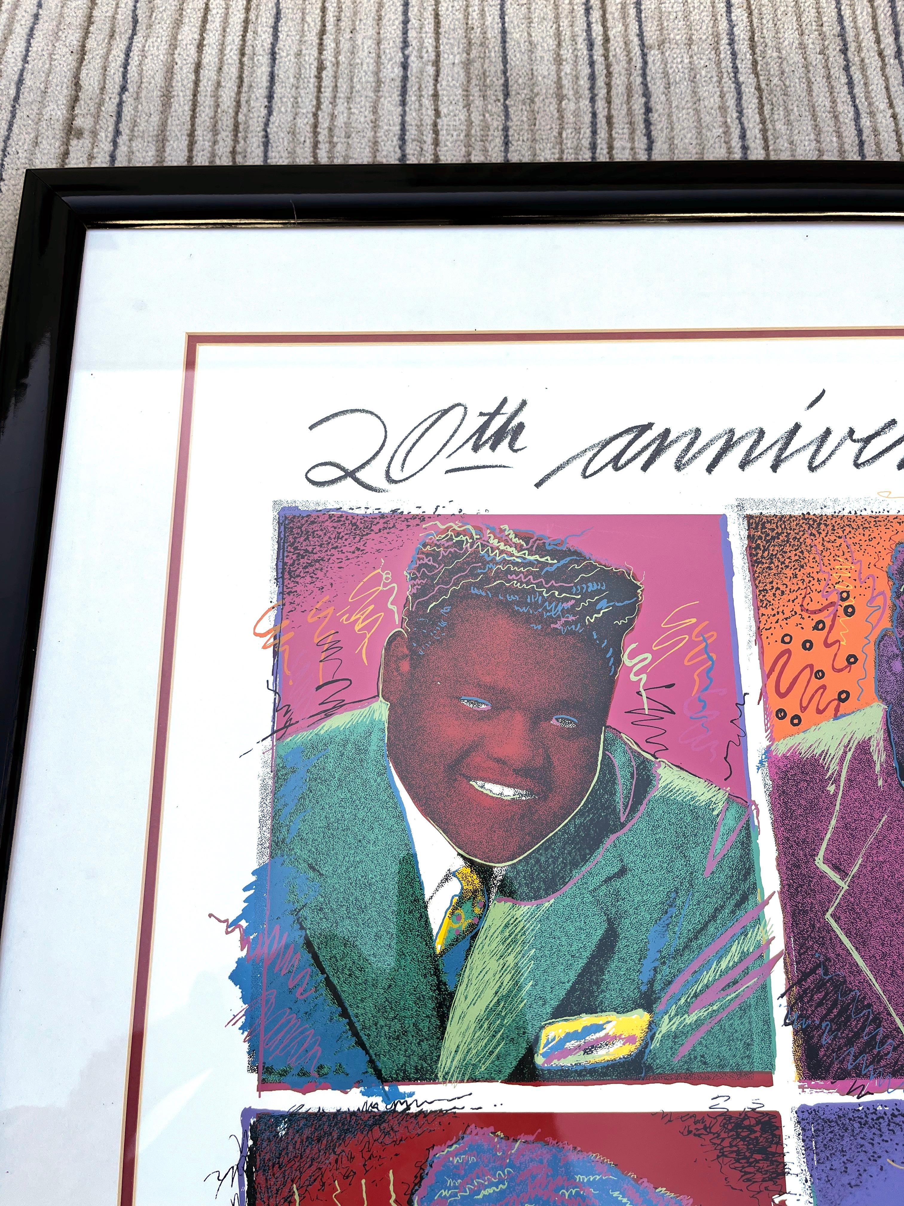 Affiche originale du 20e anniversaire du Festival du jazz de la Nouvelle-Orléans, Fats Domino, 1989 Bon état - En vente à Miami, FL