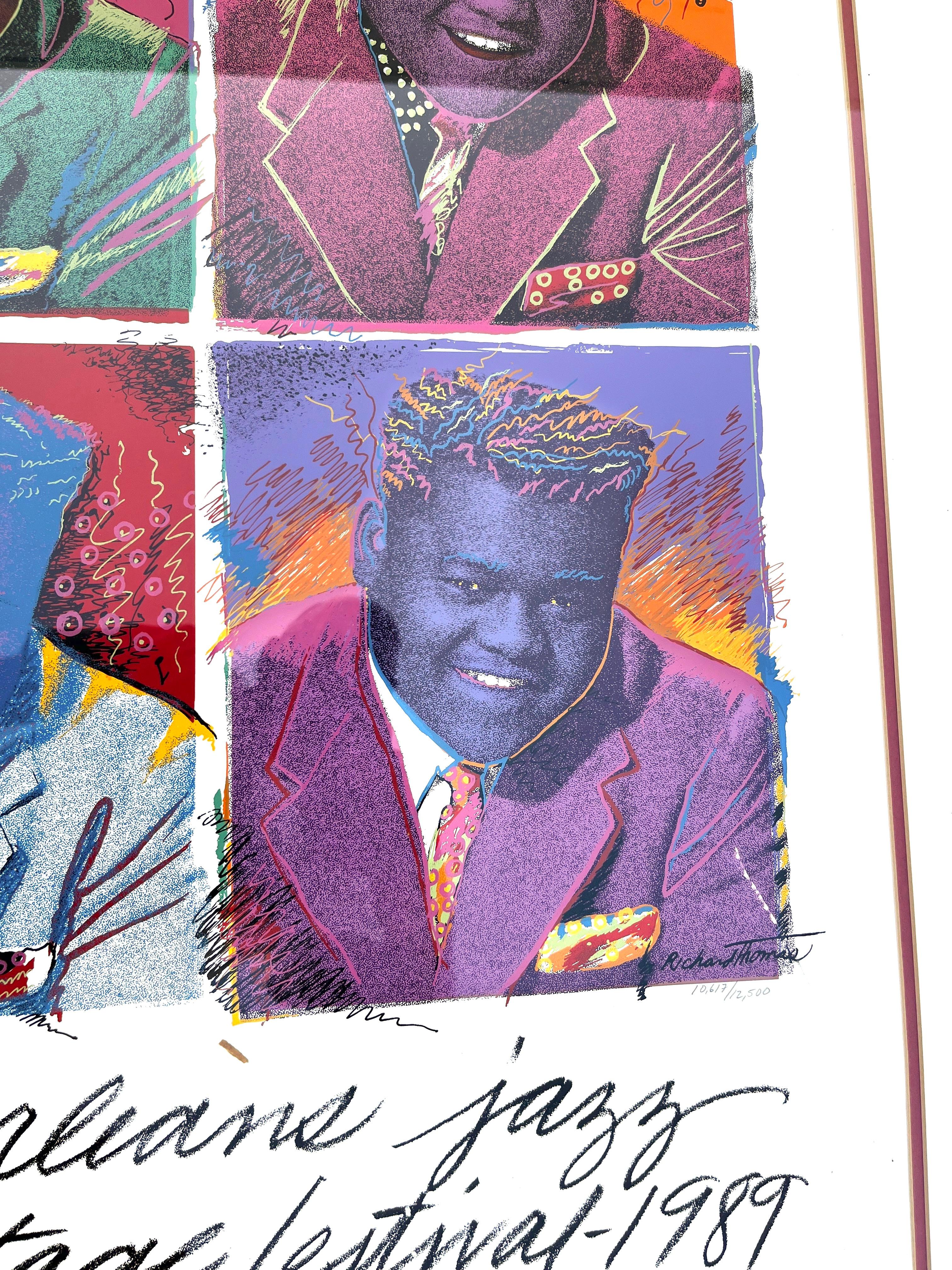 Affiche originale du 20e anniversaire du Festival du jazz de la Nouvelle-Orléans, Fats Domino, 1989 en vente 1