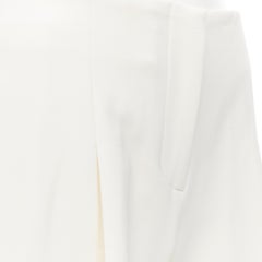 new OSCAR DE LA RENTA 2015 virgil wool crepe cream pleated front wide cropped