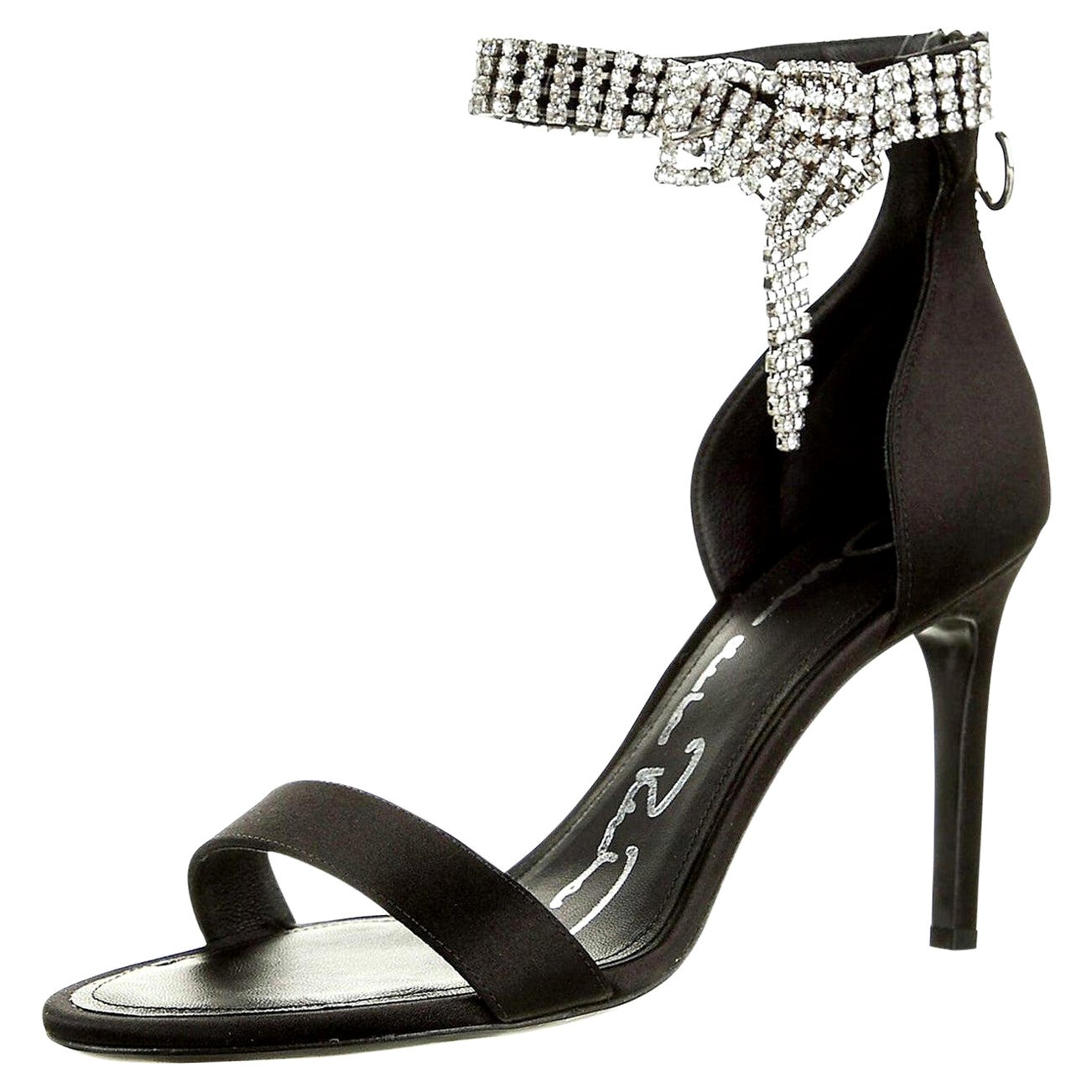 Neu Oscar De La Renta Kristall Satin Runway Heel Pumps Größe 38 $1300, 2019