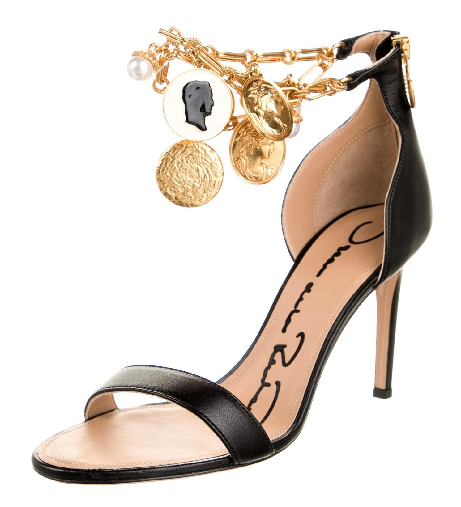 oscar de la renta gold heels
