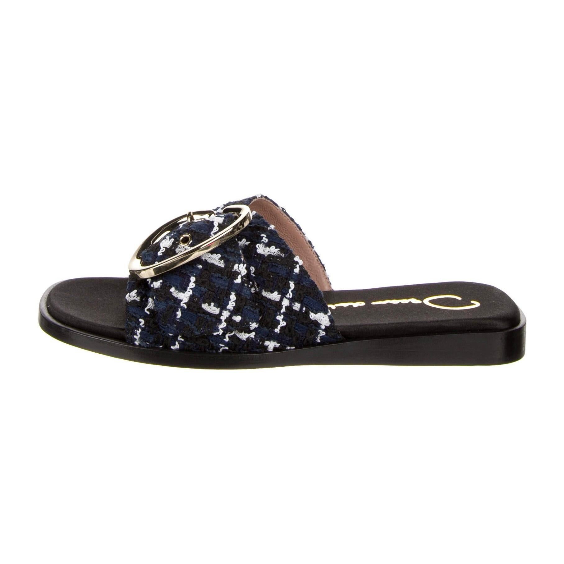 Nero New Oscar De La Renta 2019 Sandali Flats Slides Sz 36 $1275 in vendita