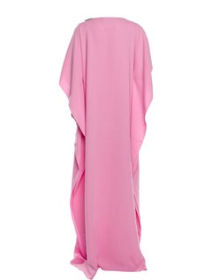 New Oscar De La Renta 2020 Pink Silk Jeweled Caftan Kaftan Dress $4090 W Tags