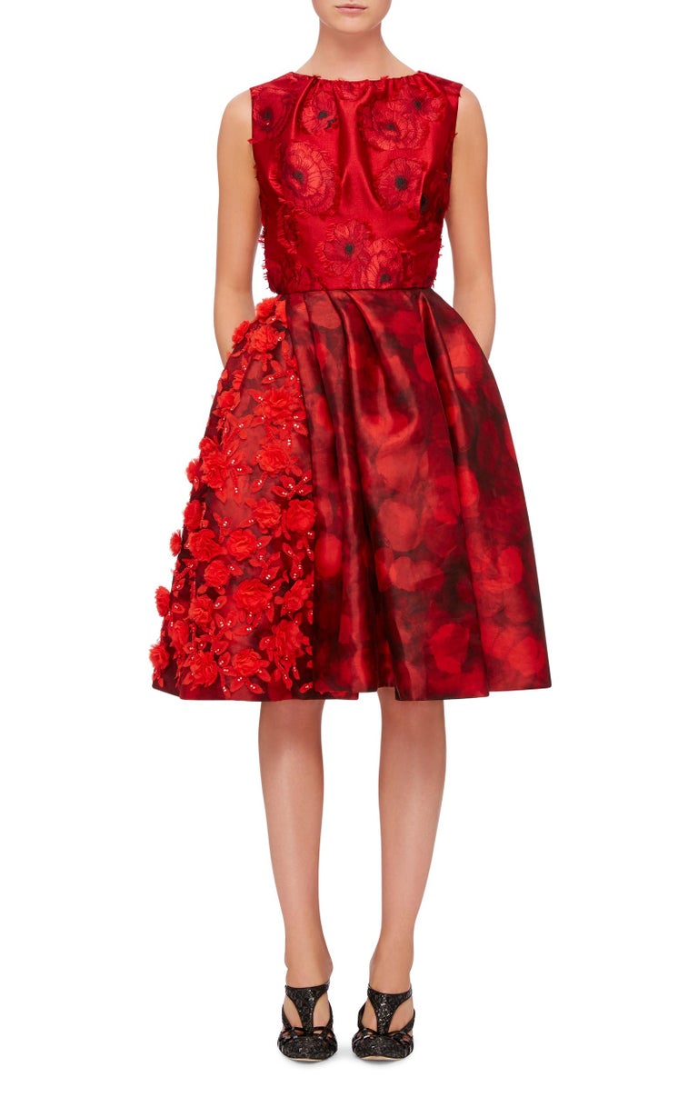 oscar de la renta crystal floral gown