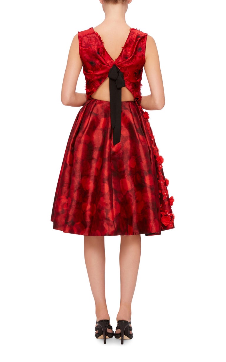 oscar de la renta crystal floral gown