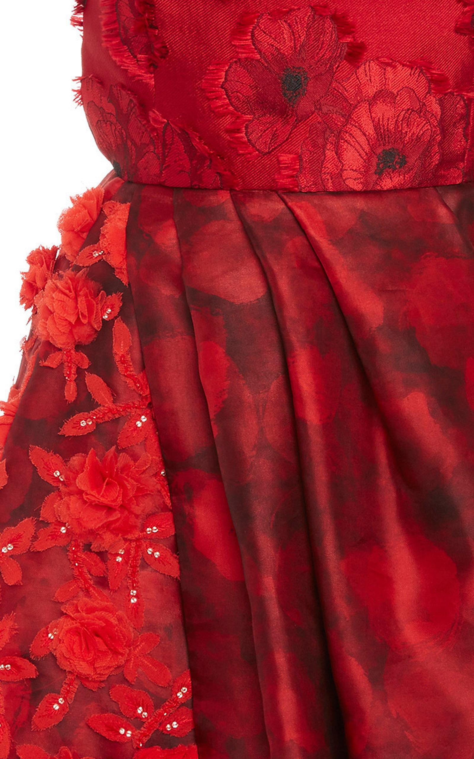 Women's New Oscar De La Renta  3-D Floral Jewel Embellished and Embroidered Dress US 8