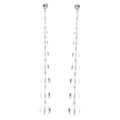 new OSCAR DE LA RENTA clear enamel acrylic ball drop statement earrings