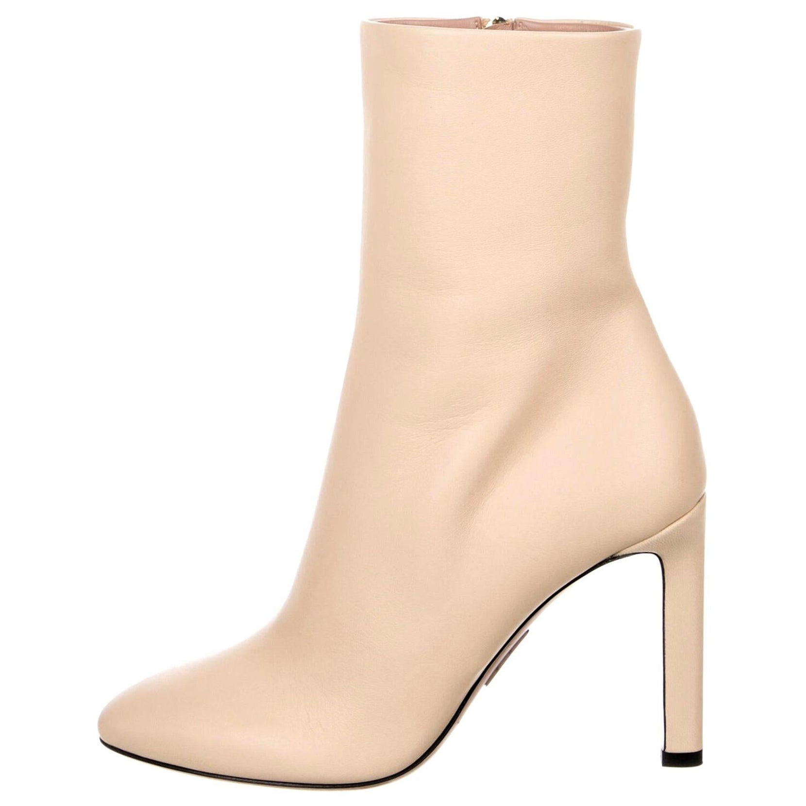 Beige Nouveau Oscar De La Renta automne 2019 Gigi Hadid Bottes bottes en cuir Taille 38,5 1575 $ en vente
