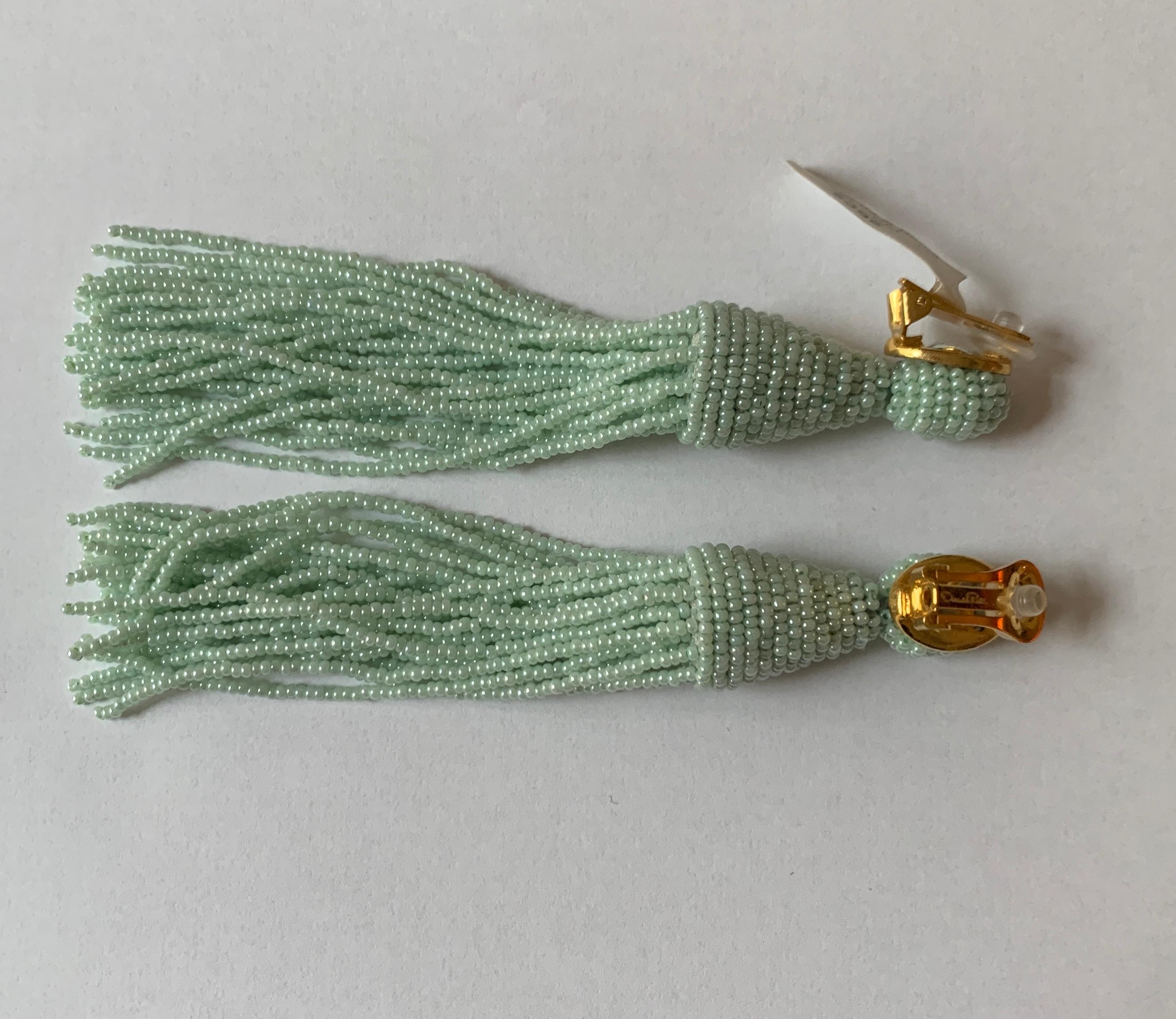 lime green tassel earrings