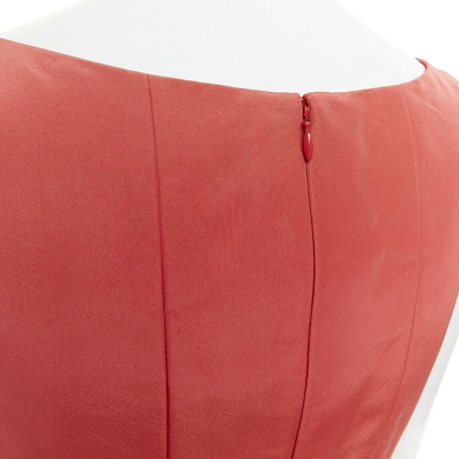 new OSCAR DE LA RENTA R12 coral pink 100% silk bubble skirt cocktail dress US4 4