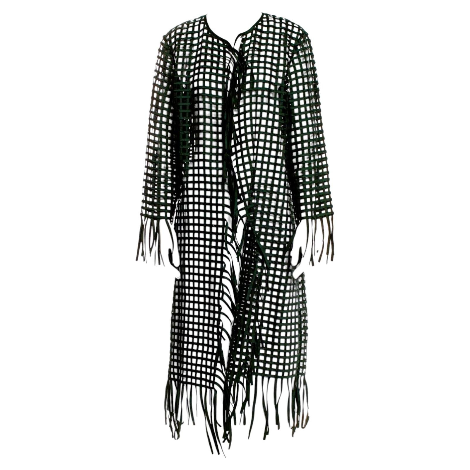 New Oscar De La Renta Resort 2018 Green Coat Cover-Up or Jacket Sz 10