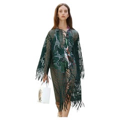 Nuovo cappotto verde Oscar De La Renta Resort 2018, da indossare sopra altri capi o come giacca, taglia 10