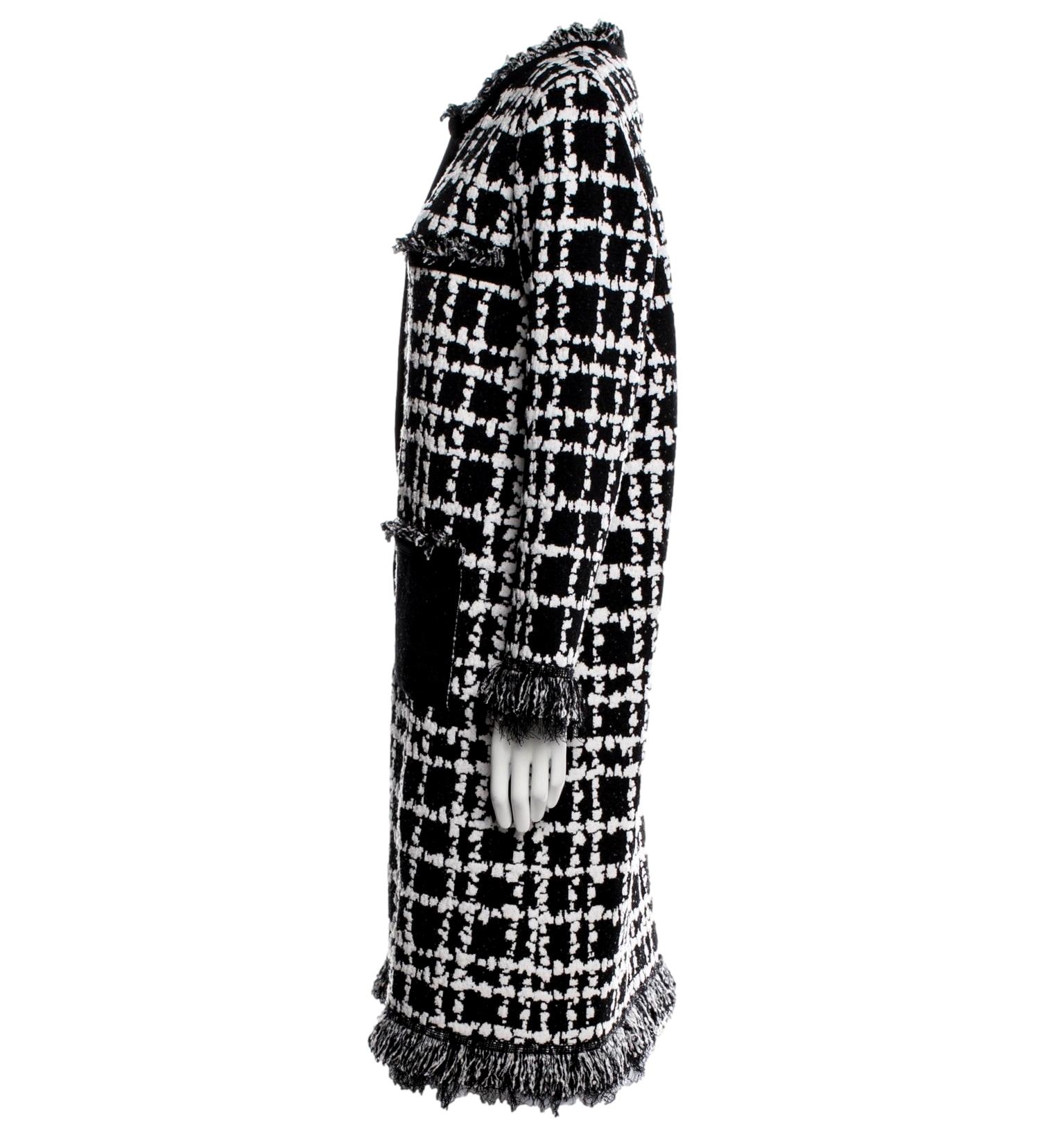 Nero Nuovo Oscar De La Renta Resort 2021 Giacca Cappotto in vendita